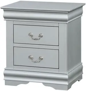 Louis Philippe III Platinum Finish Nightstand