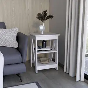 Taylor End Table, Side Table, Nightstand, 3-Tier Storage Shelf, Sofa Table for Small Space