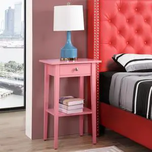 Charming Pink Contemporary Nightstand