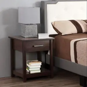 Sleek Contemporary Nightstand In Wenge