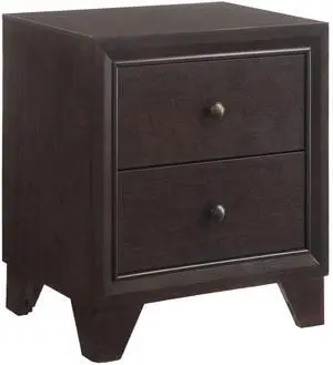 Espresso 2-drawer Nightstand