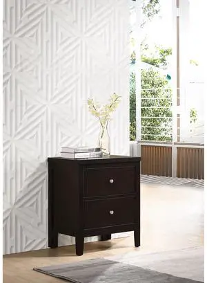 Garrett Cappuccino 2-Drawer Rectangular Nightstand