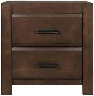 Espresso Finish Two Drawers Nightstand 1pc Contemporary Bold Framing Wooden Bedroom Furniture