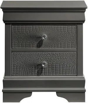 Blaze Modern Style 2-Drawer Night stand Made with Wood in Metallic Gray same as B009P286644 (CA inventory)