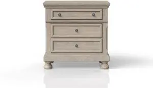Antique Gray Nightstand Two Drawer