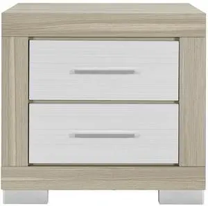 ELSA NATURAL AND WHITE NIGHTSTAND