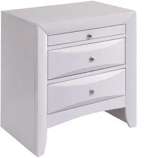 White Nightstand with 2 Drawers