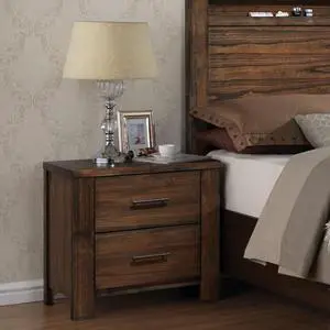 Oak 2-Drawer Nightstand