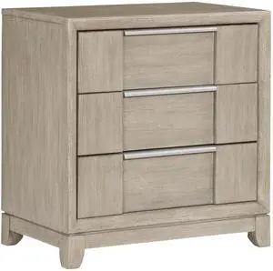 Light Gray Finish 3-Drawers Nightstand with Charging Port Modern Style Bedroom Furniture 1pc Bedside Table