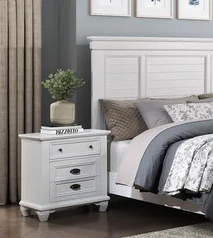 White Finish Two Drawers Nightstand 1pc Traditional Framing Wooden Bedroom Furniture White Finish Two Drawers Nightstand 1pc Traditional Framing Wooden Bedroom Furniture