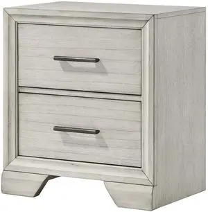 1pc Contemporary Style Two Storage Drawers Nightstand End Table Bedroom Solid Wood Wooden Furniture Dark Wood Finish