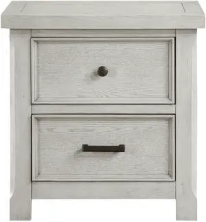 Classic Light Gray Finish Nightstand of 2x Drawers Wooden Bedroom Furniture 1pc