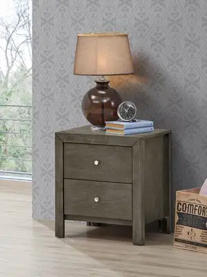 Chic Gray Transitional Nightstand