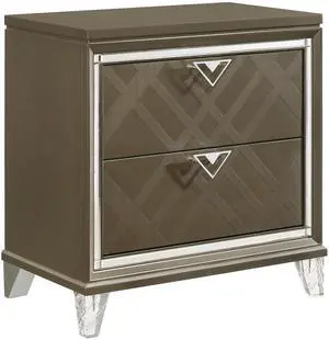 Dark Champagne 2-drawer Nightstand Dark Champagne 2-drawer Nightstand