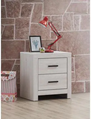 Brantford Coastal White 2-Drawer Nightstand