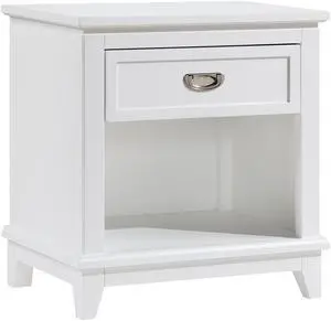 White Finish 1pc Nightstand with Storage Drawer Bottom Shelf Classic Style Bedroom Furniture
