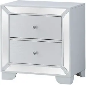 Contemporary Silver Champagne Nightstand