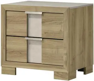 1pc Driftwood Nightstand Two Drawer Wooden Bedroom Furniture
