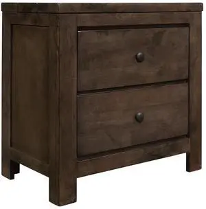 Brown 2-Drawer Nightstand