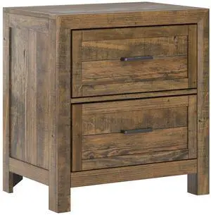Brown 2-Drawer Nightstand