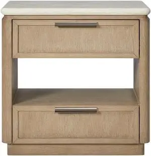 Two Drawer Nightstand with Oak Veneer Drawer Fronts Two Drawer Nightstand with Oak Veneer Drawer Fronts