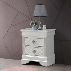 Sleek Silver Champagne Nightstand