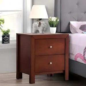 Elegant Cherry Nightstand With Storage