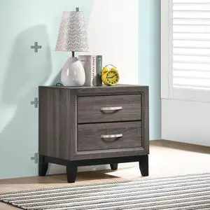 Stephan Grey Oak 2-Drawer Nightstand