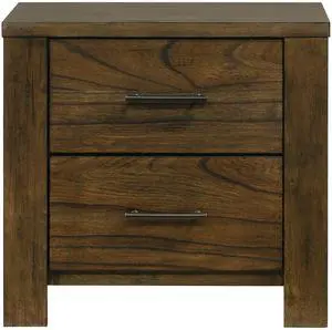 1pc Oak Finish Nightstand of 2x Drawers Rustic Aesthetic Bedroom Furniture 1pc Bedside Cabinet