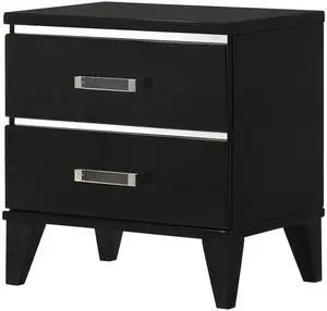 Chelsie Black Finish Nightstand