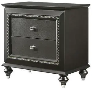 Kaitlyn Metallic Gray Finish Nightstand