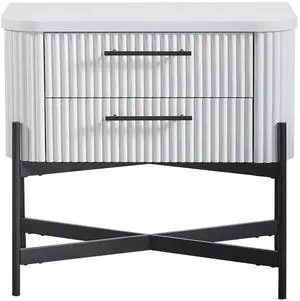 2 Drawer Nightstand - White (USB Type C) 2 Drawer Nightstand - White (USB Type C)