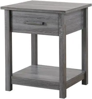 Chic Gray Contemporary Nightstand