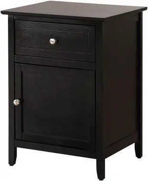 Stylish Transitional Black Nightstand For Bedrooms