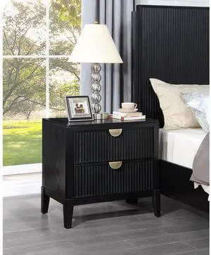 Mason Black 2-drawer Nightstand