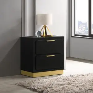 Sophia Black 2-drawer Nightstand Sophia Black 2-drawer Nightstand
