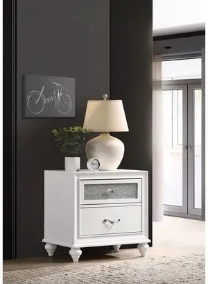 Barzini 2-Drawer Nightstand White