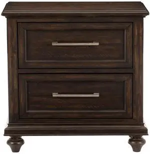 Solid Transitional Style Bedroom 1pc Nightstand of 2 Drawers Traditional Framing Driftwood Charcoal Finish Wooden Furniture Solid Transitional Style Bedroom 1pc Nightstand of 2 Drawers Traditional Framing Driftwood Charcoal Finish Wooden Furniture