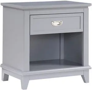 Gray Finish 1pc Nightstand with Storage Drawer Bottom Shelf Classic Style Bedroom Furniture