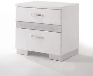 Naima II White High Gloss Finish Nightstand