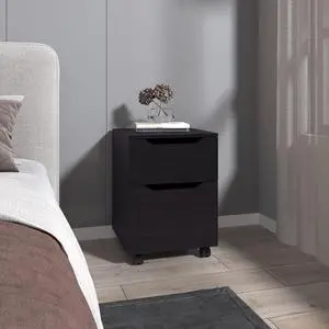 Nightstand, 1 Drawer, 4 Legs, Black