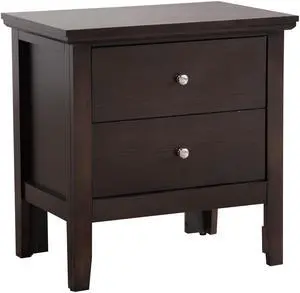 Chic Espresso Nightstand With Storage Drawers