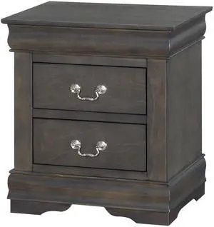 Louis Philippe Dark Gray Nightstand