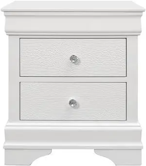 SHAKER CROCODILE METALLIC WHITE NIGHTSTAND
