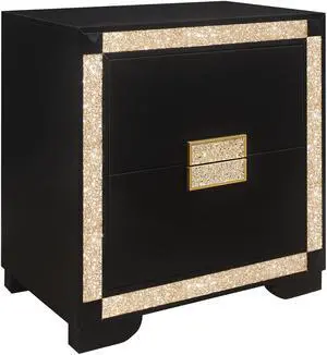 LIVELY BLACK/GOLD NIGHTSTAND