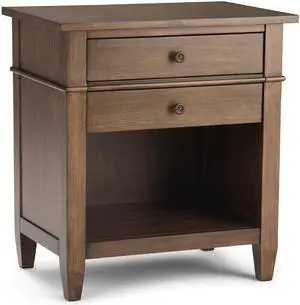 Carlton - Bedside Table - Rustic Natural Aged Brown