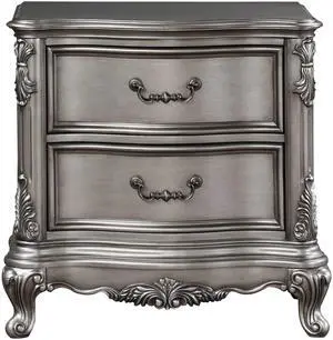 Ariadne Antique Platinum Finish NightStand Ariadne Antique Platinum Finish NightStand
