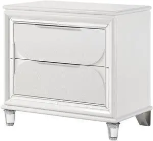Tarian Pearl White Finish Nightstand