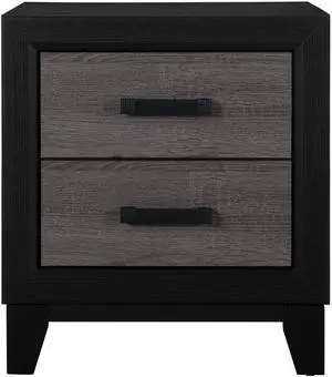SOLUTO GREY AND BLACK NIGHTSTAND