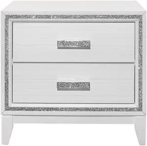 ALMERA GLITTER WHITE NIGHTSTAND